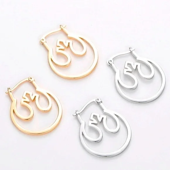 18K Gold Star Wars Rebel Alliance Insignia Hoop LIMITED SUPPLY - Picture 3 of 4